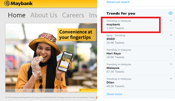 Ada apa dengan Maybank, tiba-tiba trending dalam Twitter?