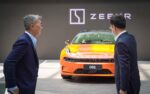 Tengku Zafrul diberi penerangan mengenai EV Geely Zeekr 001 di kilang pengeluarannya di Huangzhou, China. - Foto: Facebook