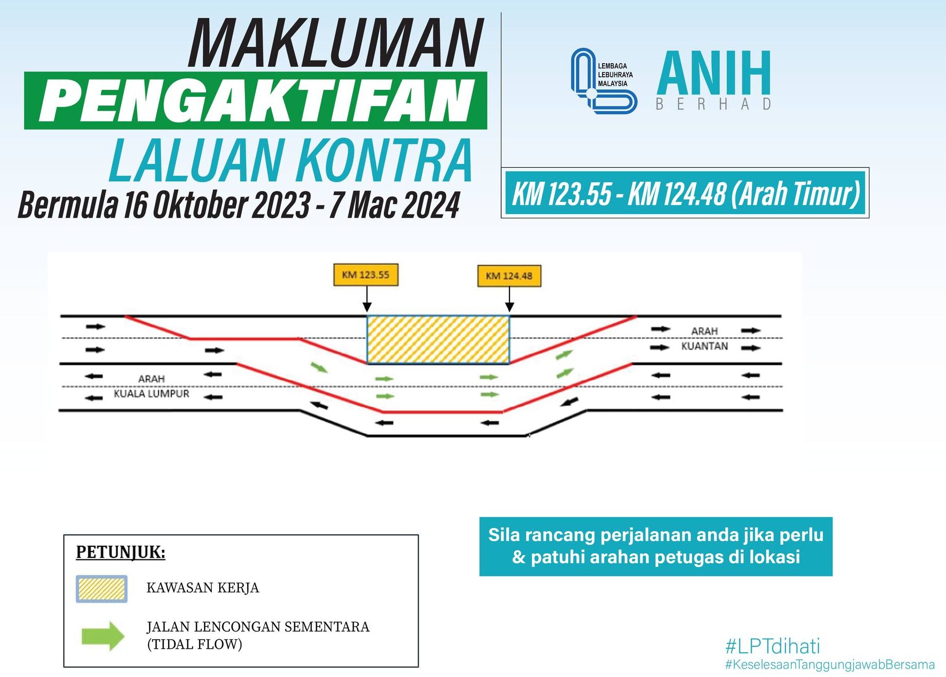 Laluan arah timur KM124 LPT1 ditutup, laluan kontra diaktifkan | Edisi 9